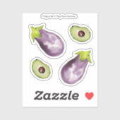 Avocado Gemüse handIllustriert gesund essen Aufkleber (Blatt)