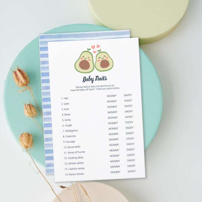 Avocado Gender Neutral Baby Shower Baby Tracks (Avocado Gender Neutral Baby Shower Baby Traits)