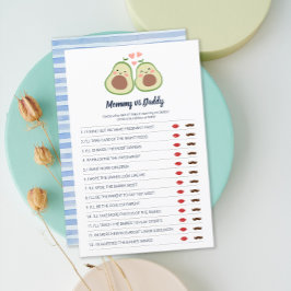 Avocado Gender Neutral Baby Shower Party Game