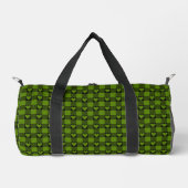 Avocado Green Black Buffalo Heart Plaid Duffle Bag (Vorderseite)