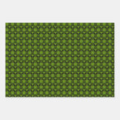 Avocado Green Black Buffalo Heart Plaid Geschenkpapier Set (Vorderseite)