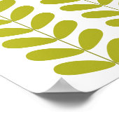 Avocado Green Blume Buds Mid Century Modern Poster (Ecke)