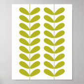 Avocado Green Blume Buds Mid Century Modern Poster (Vorne)