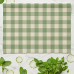 Avocado Green Cottagecore Gingham Karo Kariert Geschirrtuch<br><div class="desc">Moderner Picknick-Trend im Frühling mit Gingham kariertes Tartan-Muster in Avocado-Grün und Creme-Farben.</div>