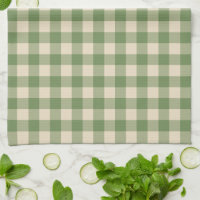Avocado Green Cottagecore Gingham Karo Kariert