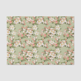 Avocado Green Floral Elegant Seidenpapier