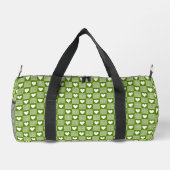 Avocado Green Gingham Heart Patch Plaid Duffle Bag (Rückseite)