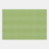 Avocado Green Gingham Heart Patch Plaid Geschenkpapier Set (Vorderseite 2)