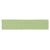 Avocado Green Gingham Heart Patch Plaid Kurzer Tischläufer (Horizontal)