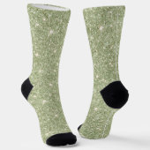 Avocado Green Glitter Socken (Gewinkelt)