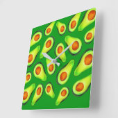 Avocado Green Health Frucht Feinschmecker Quadratische Wanduhr (Winkel)