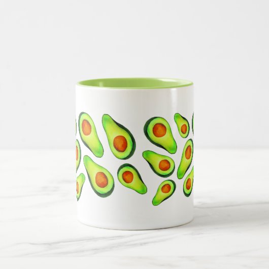 Avocado Green Health Frucht Feinschmecker Zweifarbige Tasse (Mittel)