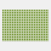 Avocado Green Heart Plaid Gingham Retro Color Geschenkpapier Set (Vorderseite 3)