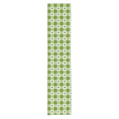 Avocado Green Heart Plaid Gingham Retro Color Kurzer Tischläufer (Vorderseite)