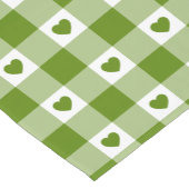 Avocado Green Heart Plaid Gingham Retro Color Kurzer Tischläufer (Ecke)