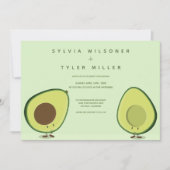 Avocado Green Illustration Wedding Einladung (Vorderseite)