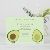 Avocado Green Illustration Wedding Einladung (Stehend Vorderseite)