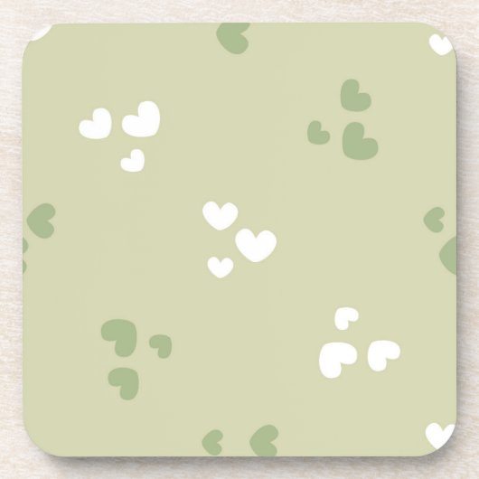 Avocado Green Liebe Hearts Untersetzer (Vorderseite)