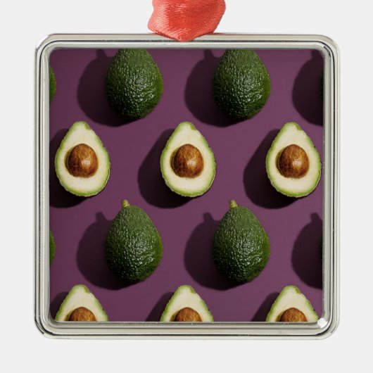 Avocado Green Lila Ornament Aus Metall (Vorne)