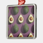 Avocado Green Lila Ornament Aus Metall (Links)