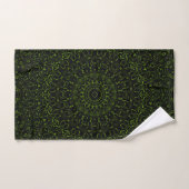 Avocado Green Mandala mit geometrischer Symmetrie Badhandtuch Set (Handtuch)