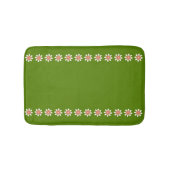 Avocado Green Minimal Blume Border Retro Badematte (Vorderseite)