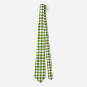 Avocado Green Plaid Gingham Retro Color Neck Tie Krawatte (Vorderseite)