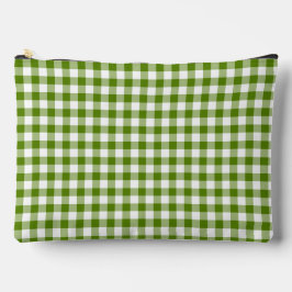 Avocado Green Plaid Gingham Retro Color Zubehörtasche