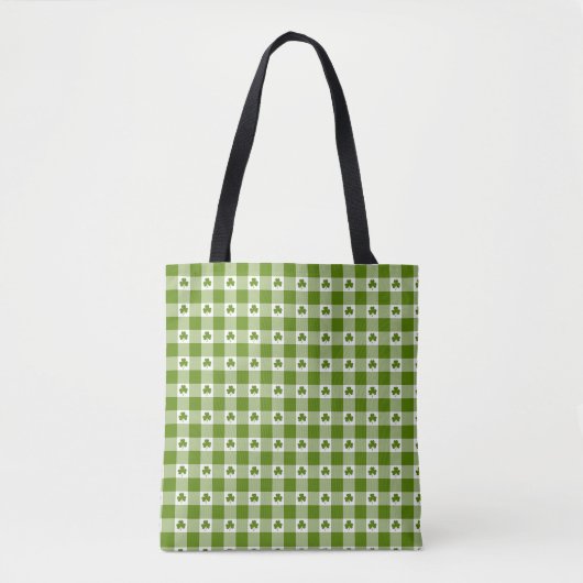 Avocado Green Plaid Shamrock Clover Retro Color Tasche (Vorderseite)