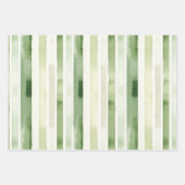 Avocado Green Plaid Stripes Birthday Geschenkpapier Set (Vorderseite 3)