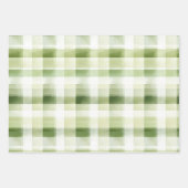 Avocado Green Plaid Stripes Birthday Geschenkpapier Set (Vorderseite 2)