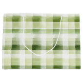 Avocado Green Plaid Stripes Birthday Große Geschenktüte (Vorderseite)