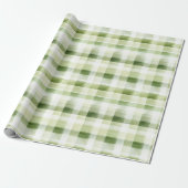 Avocado Green Plaid Stripes Geschenkpapier (Ungerollt)