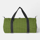 Avocado Green Plaid Windowpane Pattern Retro Duffle Bag (Vorderseite)