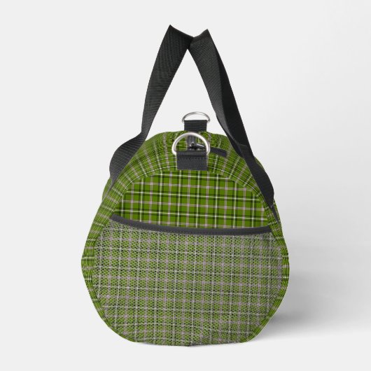 Avocado Green Plaid Windowpane Pattern Retro Duffle Bag (Rechts)