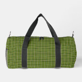 Avocado Green Plaid Windowpane Pattern Retro Duffle Bag (Rückseite)