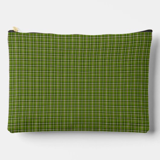 Avocado Green Plaid Windowpane Pattern Retro Zubehörtasche (Vorderseite)