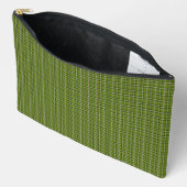 Avocado Green Plaid Windowpane Pattern Retro Zubehörtasche (Offen)
