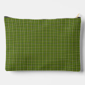 Avocado Green Plaid Windowpane Pattern Retro Zubehörtasche (Rückseite)