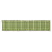 Avocado Green Plaid Windowpane Retro Table Runner Kurzer Tischläufer (Horizontal)