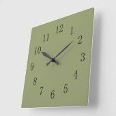 Avocado Green Square Wall Clock Quadratische Wanduhr (Winkel)