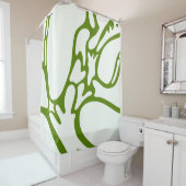 Avocado Green und Keramik White Duschvorhang (Beispiel)