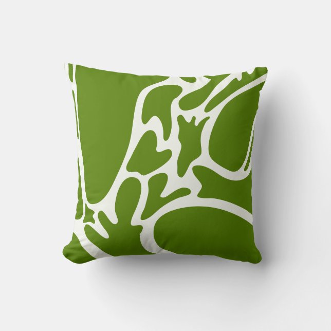 Avocado Green und Keramik White Kissen (Vorderseite)