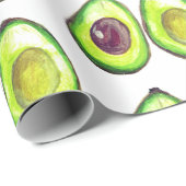 Avocado Green Vegan Feinschmecker Vegeterian Feins Geschenkpapier (Rolleneckpunkt)