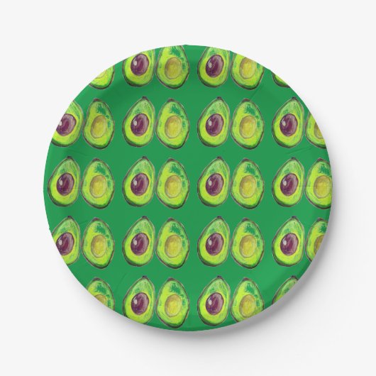 Avocado Green Veganer Feinschmecker Vegeterian Fei Pappteller (Vorderseite)