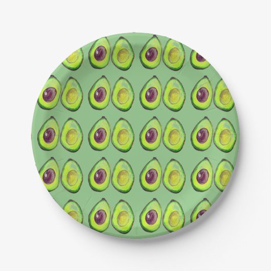 Avocado Green Veganer Feinschmecker Vegeterian Fei Pappteller (Vorderseite)