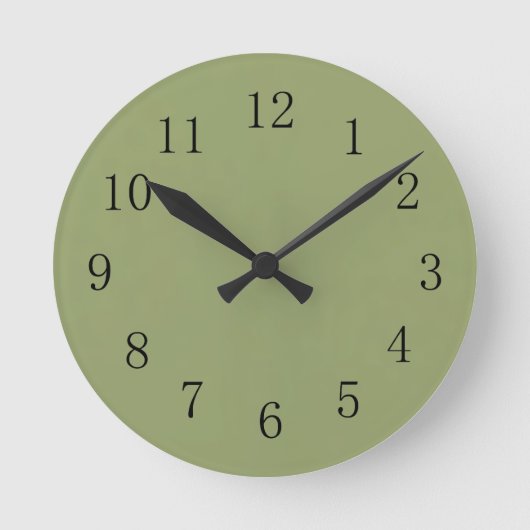 Avocado Green Wall Clock Runde Wanduhr (Vorderseite)