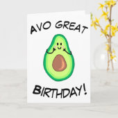 Avocado Greetings Card Karte (Gelbe Blume)