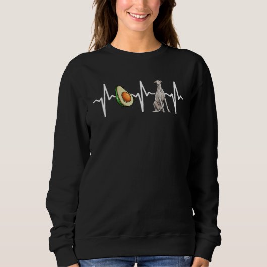 Avocado Greyhound Heartbeat Dog Sweatshirt (Vorderseite)