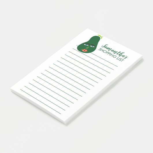 Avocado Grocery Shop List Meetingplan Post-it Klebezettel (angewinkelt)
